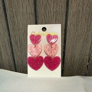 Fashion Jewelry Pink Heart Earrings